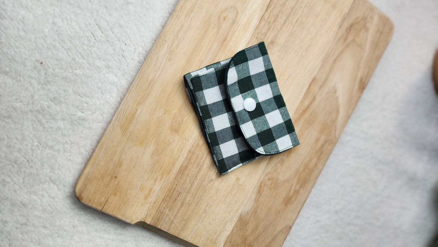 Porte- carte Vichy vert