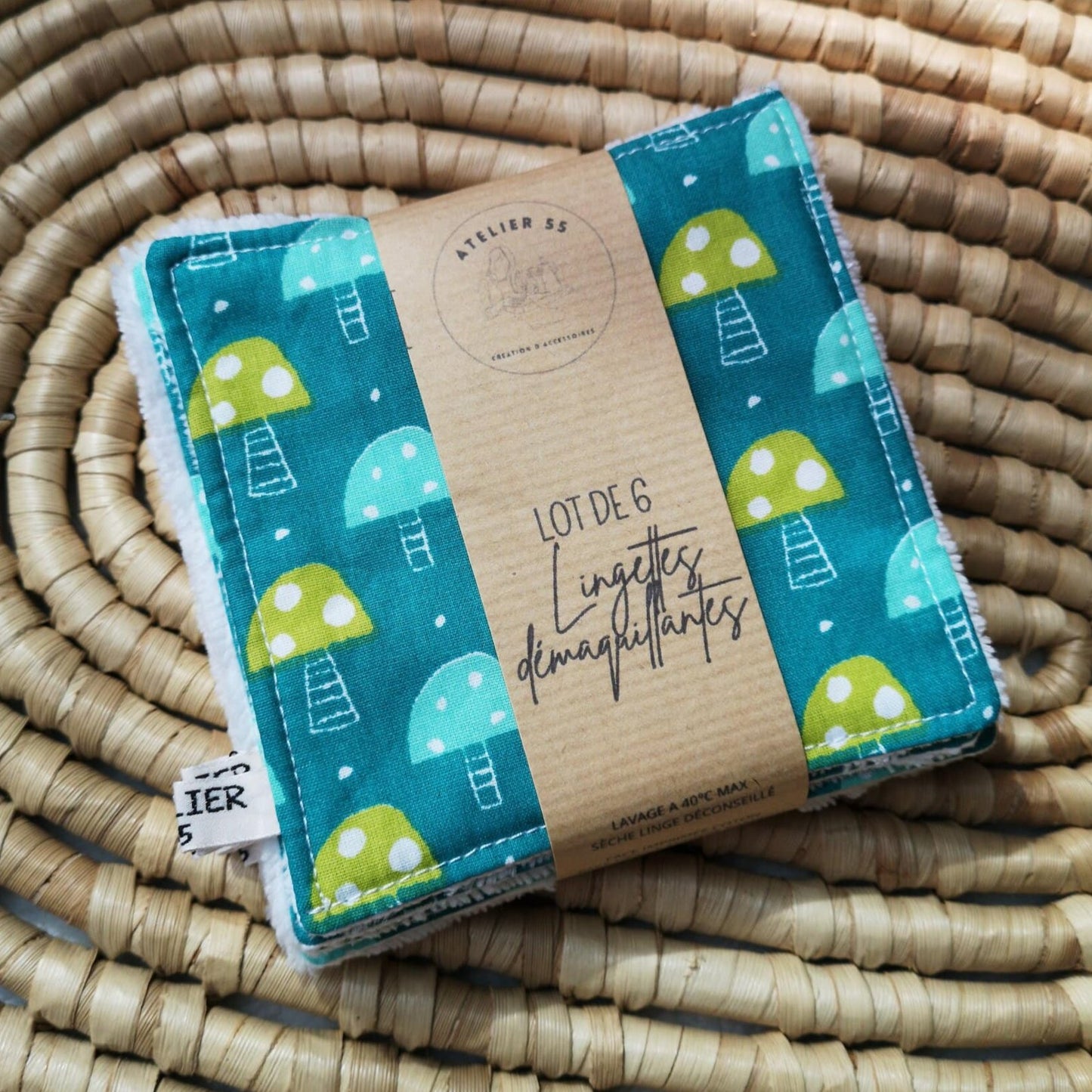 Lot de 6 lingettes Champignons