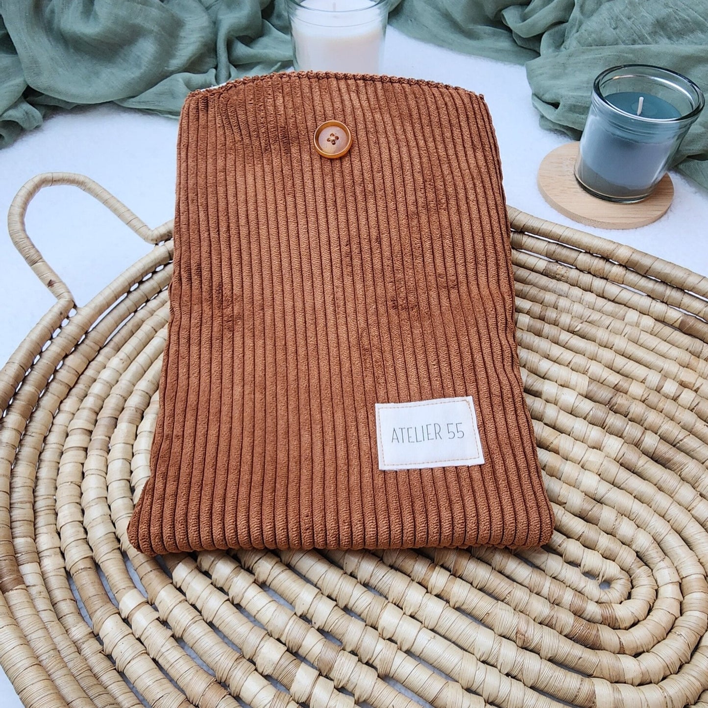 Housse de livre Velours camel