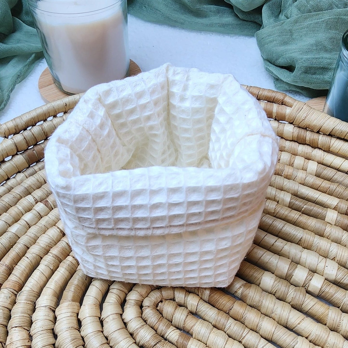 Panière Nid d'abeille blanc