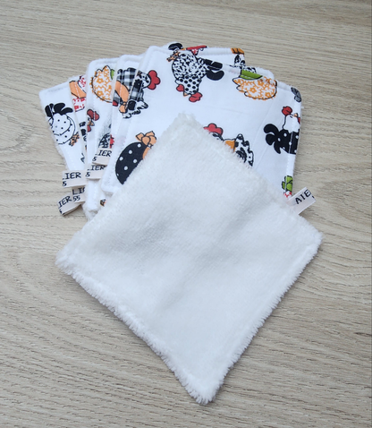Lot de 6 lingettes Poule