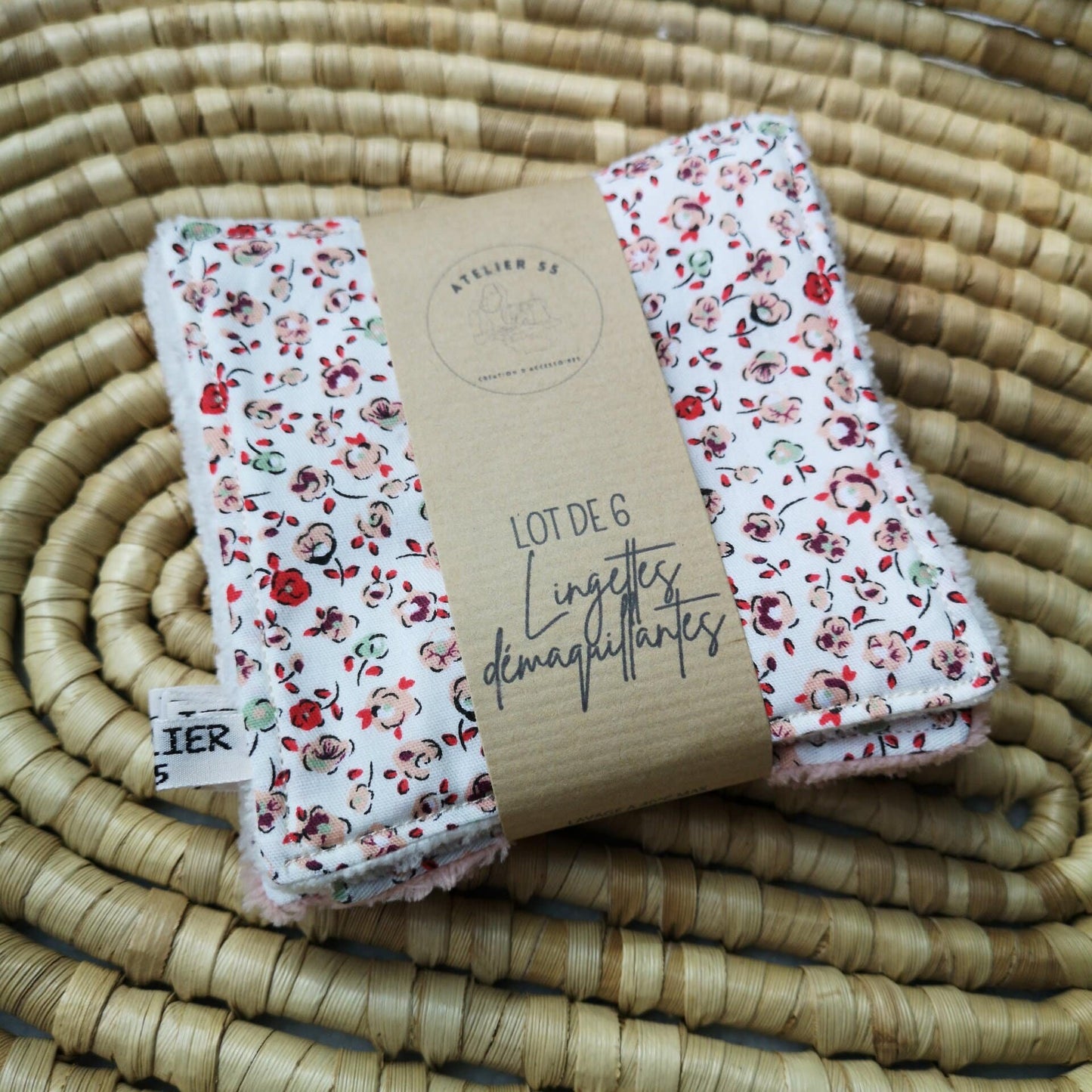 Lot de 6 lingettes Rosa