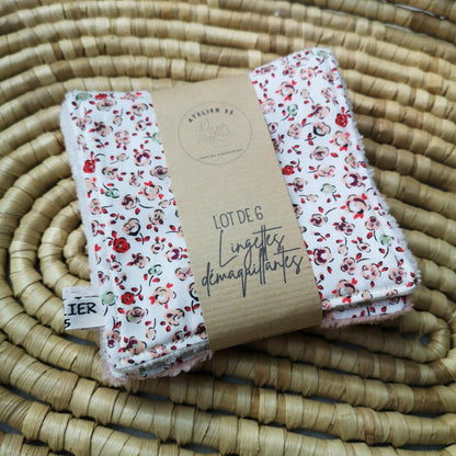 Lot de 6 lingettes Rosa